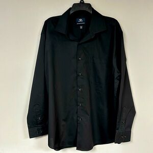 DOCKERS Black Dress Shirt XL , Black Buttons 17/17 1/2, NWOT